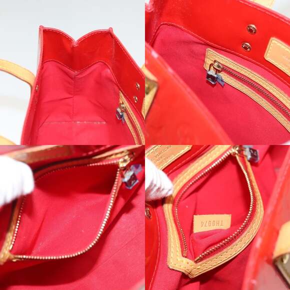 LOUIS VUITTON Monogram Vernis Reade PM Hand Bag Red Rouge M91088 - Picture 12 of 12